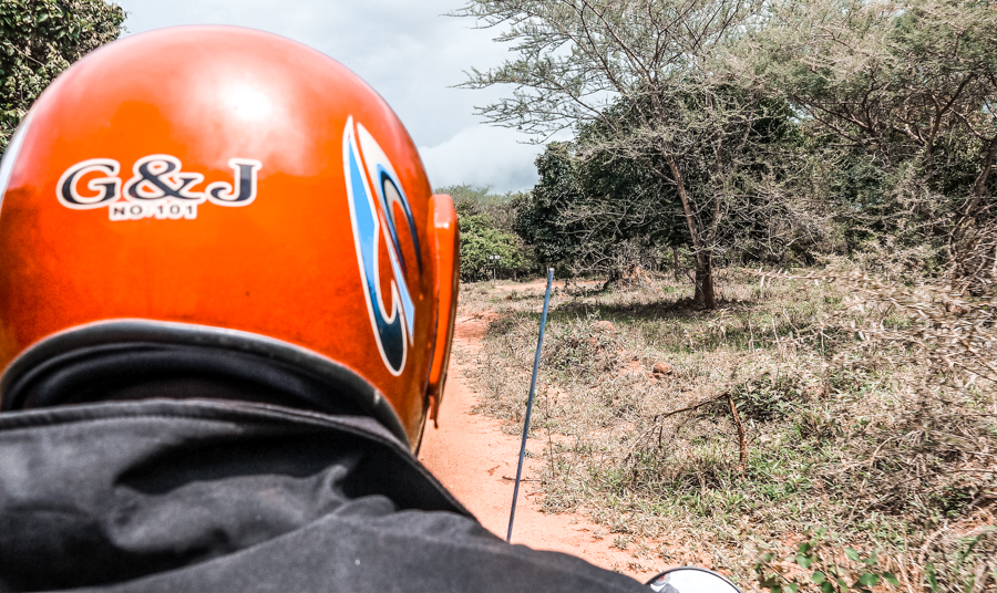 Getting to Ziwa Rhino on a budget involves a bumpy motorcycle ride
