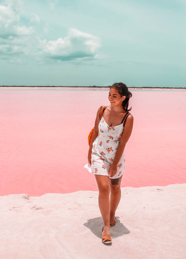 One of the best instagram spots in Mexico are las Coloradas, a set of pink lakes in the Yucatan Peninsula that look out of this world!