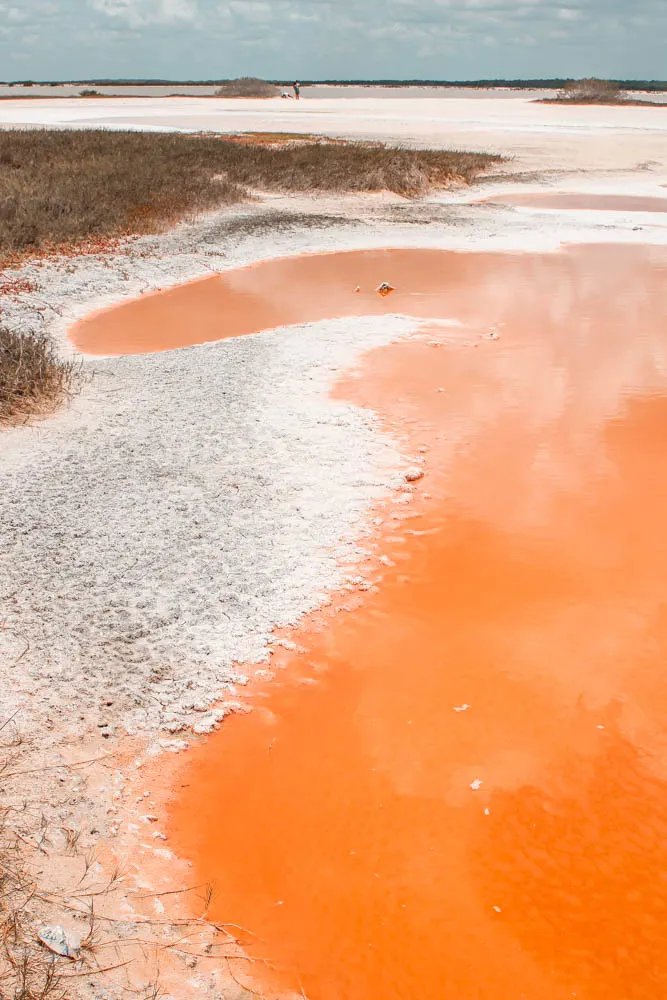 Las Coloradas aren't just pink - there are also orange lakes in the area!