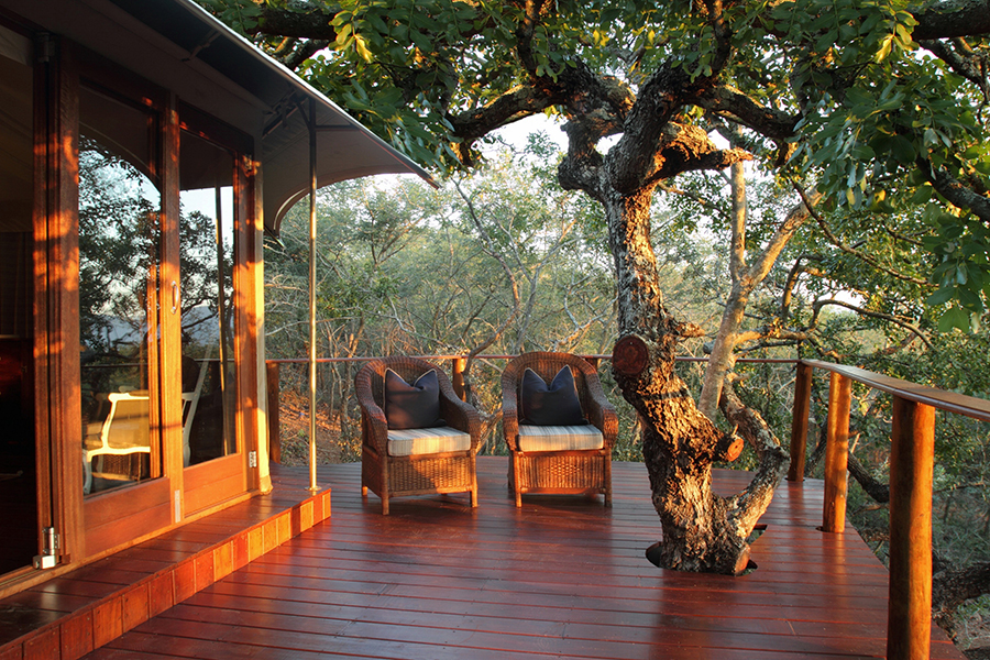Tented Camp at Thanda Safari deck Tented Camp at Thanda Safari deck