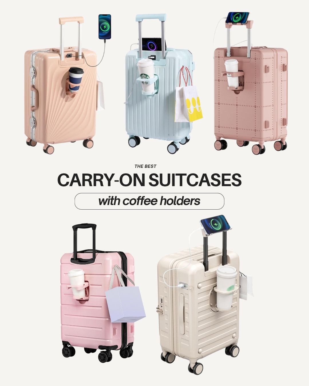 7 Best Amazon Carry On Suitcases With Coffee Holders for Travel Lovers in 2026